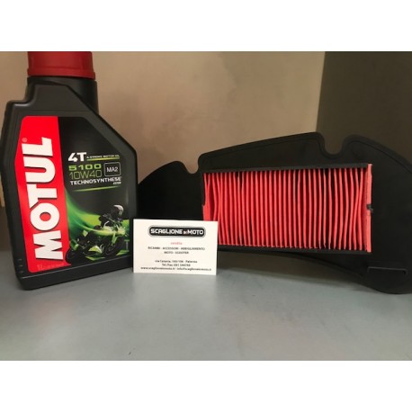 KIT OLIO MOTUL 5100 10W40+FILTRO ARIA HONDA SH 125/150 '05-'12