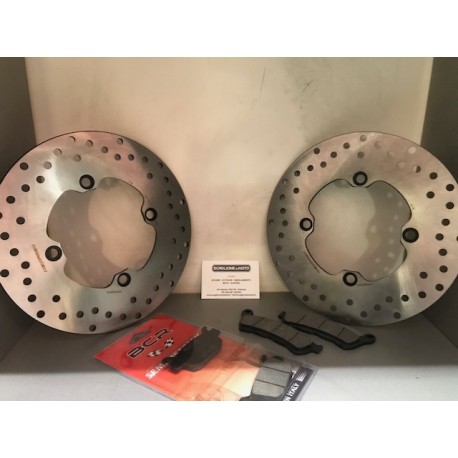 KIT DISCHI FRENO+PASTIGLIE ANT./POST. HONDA SH 125/150 DAL '09