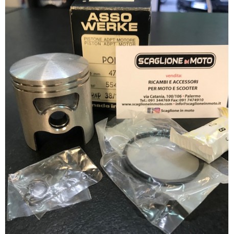 PISTONE ASSO PER TRASFORMAZIONE POLINI 47 PIAGGIO SCOOTER 50 2T D.47,8