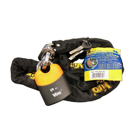 CATENA "FAI BY VIRO" CON LUCCHETTO A GANCIO ESTRAIBILE  ARANCIO