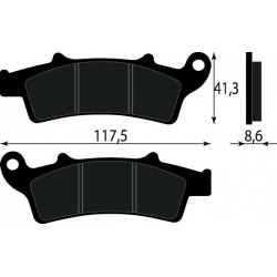 PASTIGLIE FRENO ANT. MALAGUTI MADISON K 400 '02-'04/MADISON S 250 '99-'01