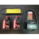 KIT TAGLIANDO YAMAHA X-MAX 250 (OLIO 2LT-FILTRO ARIA-BATTERIA-RULLI-CINGHIA)