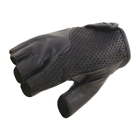 GUANTI MEZZE DITA IN PELLE TRAFORATI OJ FRESH NERI TAGLIA 2XL