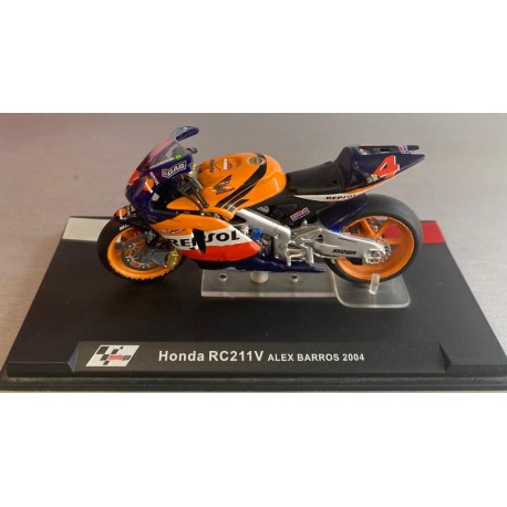 MODELLINO REPLICA HONDA RC211V ALEX BARROS 2004 Scala 1:22