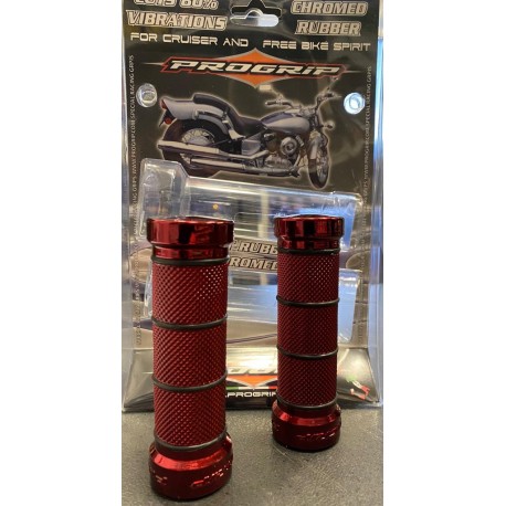 MANOPOLE ROSSE PROGRIP PER MOTO E SCOOTER DIAM.22-24