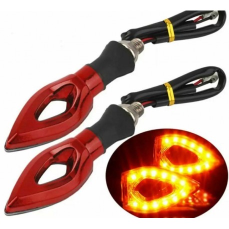 COPPIA FRECCE ROSSE A LED PER MOTO
