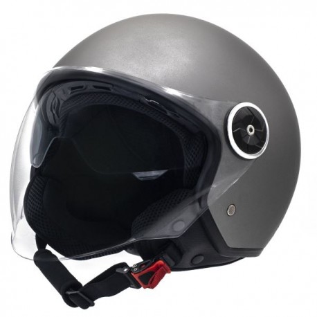 CASCO DEMI JET DOPPIA VISIERA ANTRACITE OPACO S