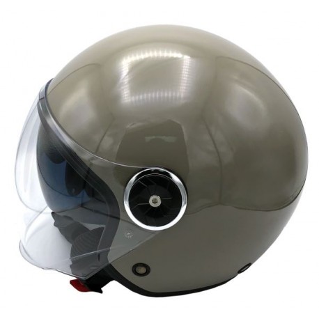 CASCO DEMI JET DOPPIA VISIERA GRIGIO LUCIDO XS