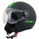 CASCO DEMI JET NERO OPACO / VERDE FLUO L