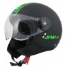 CASCO DEMI JET NERO OPACO / VERDE FLUO L