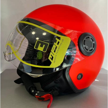 CASCO JET CON VISIERA ONE LITE MPH ROSSO OPACO FLUO TAGLIA M