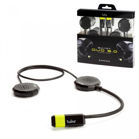 Coppia di auricolari interfono Bluetooth® modelli HF2 DUAL 5.0 + HF3 INTERCOM 5.0 per casco da moto