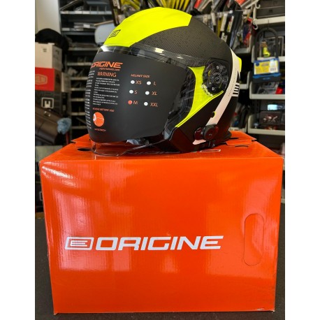 CASCO ORIGINE PALIO 2.0 + BT INTERFONO BLUETOOTH NERO MATT/GIALLO FLUO TAGLIA M