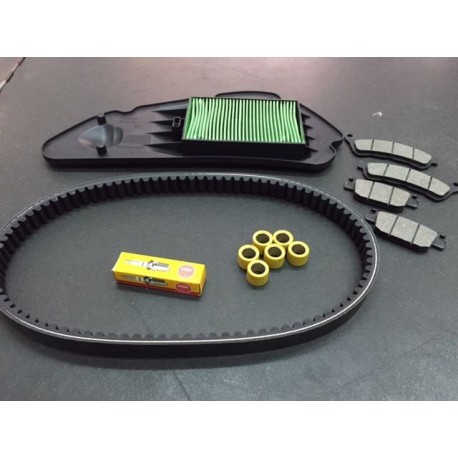 KIT TAGLIANDO HONDA SH 125 09-14 (CINGHIA+RULLI+CANDELA+PAST.ANT E POST+F.ARIA)
